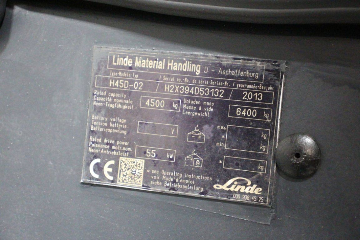 Forklift Linde H45D-02 Diesel 4500kg 2013 2013 H45D-02 2013 1 Forklift image 12