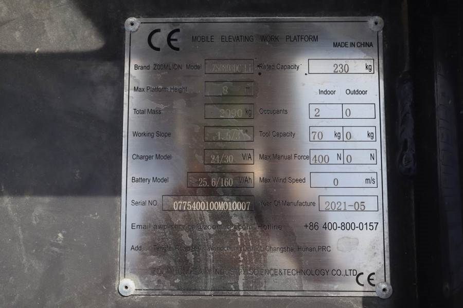 Zoomlion ZS0808DC Valid Iinspection, *Guarantee! 10m Workin 2021 ZOOMLION - ZS0808DC - 61001 Zoomlion ZS0808DC Valid Iinsp...