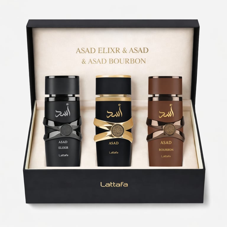 Kit Asad Bourbon (100ml), Asad Elixir (100ml) e Asad (100ml)
