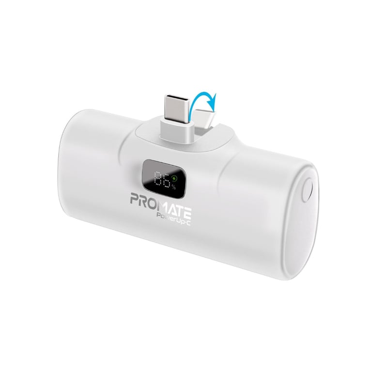 Promate Ultra-Compact Fast charging Power Bank with In-Built USB-C Connector