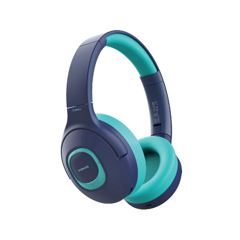 Promate Bluetooth v5.0 Over Ear Headset with Microphone, AUXPort, 85-93dB Dual Mode