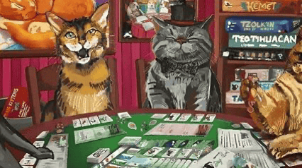 Вечер настолок в компании котов