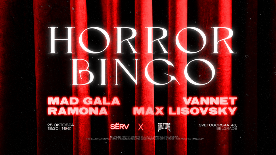 Event poster: Horror Bingo Show