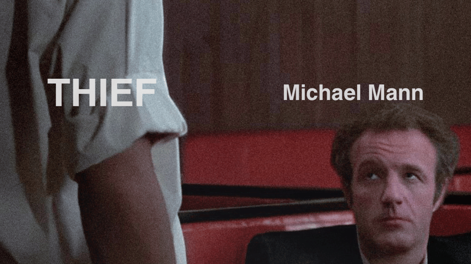 Event poster: "THIEF" screening with a lecture and discussion (in the original language with Russian subtitles)