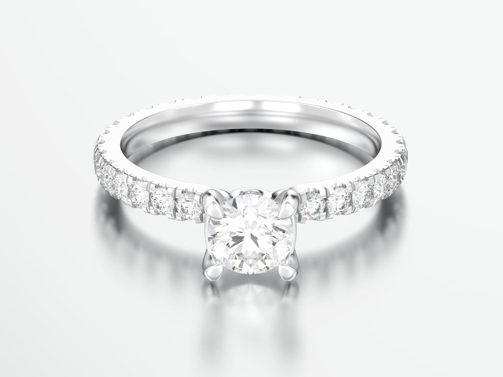 Pave engagement rings