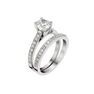 14K White Gold Side Stones 1.00ct Engagement Ring