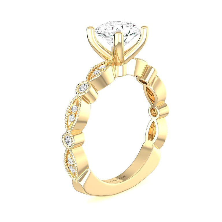 Anna Round Yellow Gold Engagement Ring Design