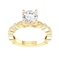 14K Yellow Gold Side Stones 1.00ct Engagement Ring