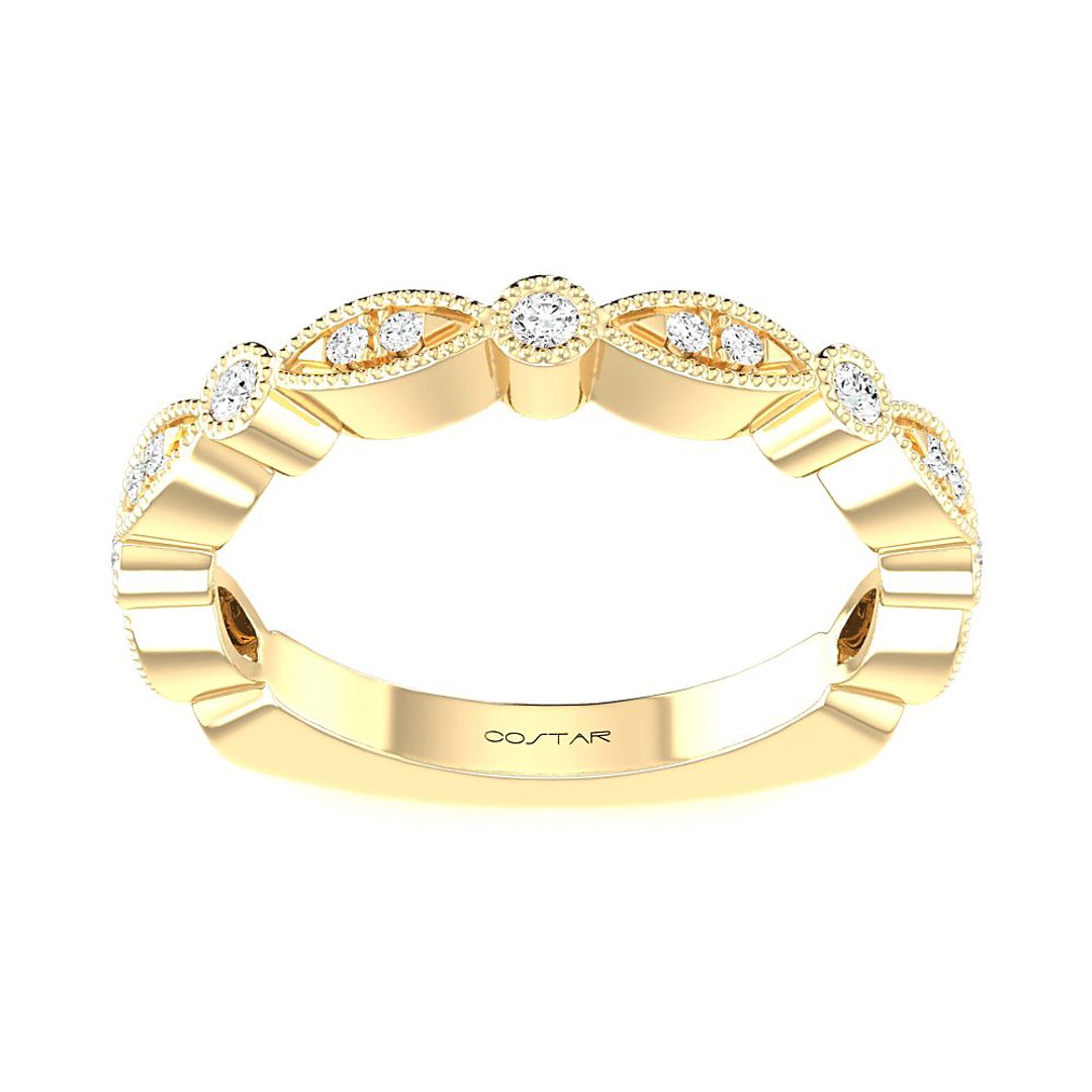 14K Yellow Gold Side Stones 1.00ct Engagement Ring