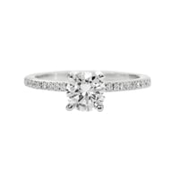 14K White Gold Side Stones 1.00ct Engagement Ring