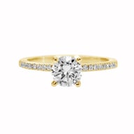 14K Yellow Gold Side Stones 1.00ct Engagement Ring