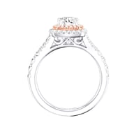 14K Two Tone White/Rose Gold Halo 0.50ct Engagement Ring