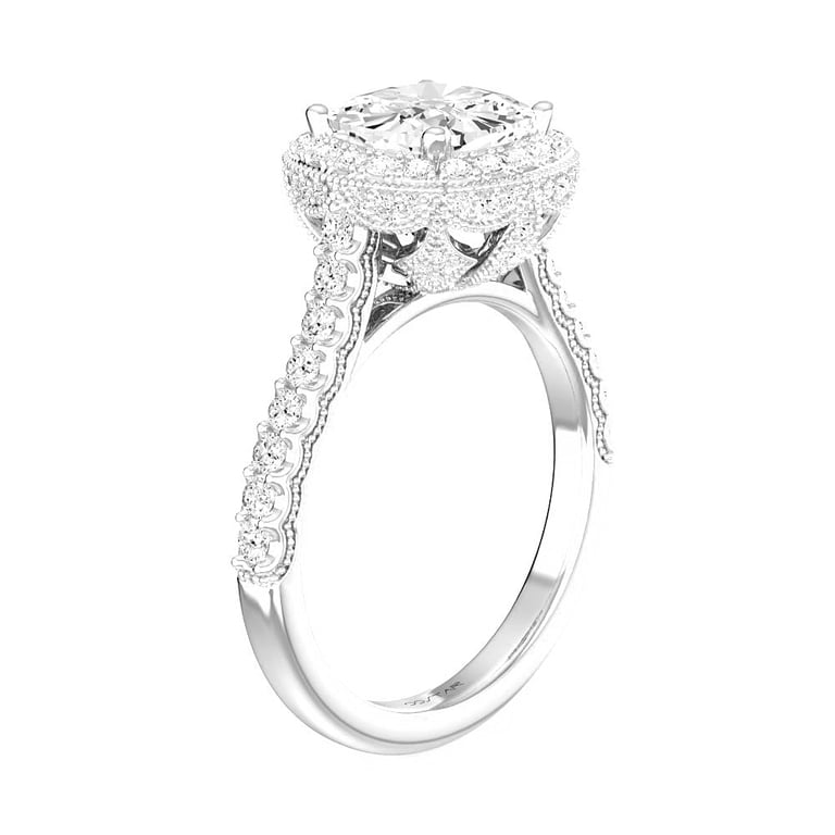 Adriane Halo White Gold Engagement Ring Design