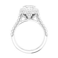 14K White Gold Halo 2.00ct Engagement Ring