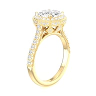 14K Yellow Gold Halo 2.00ct Engagement Ring