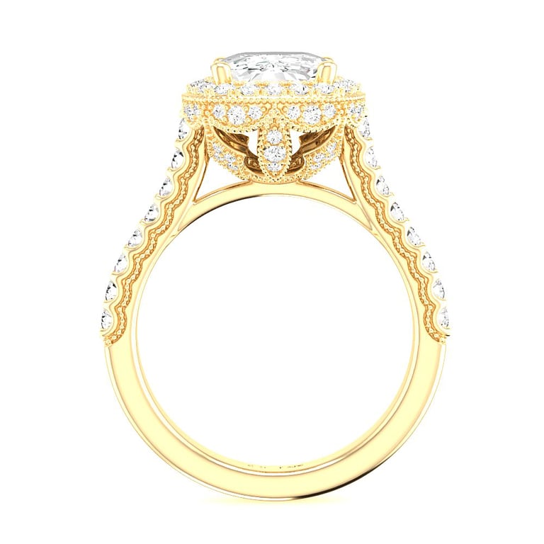 Adriane Halo Yellow Gold Engagement Ring Design