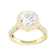 14K Yellow Gold Halo 2.00ct Engagement Ring