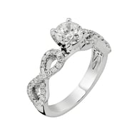 14K White Gold Side Stones 1.00ct Engagement Ring