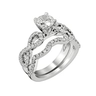 14K White Gold Side Stones 1.00ct Engagement Ring