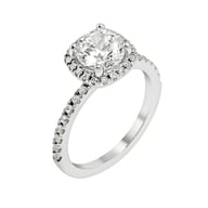 14K White Gold Side Stones 1.50ct Engagement Ring