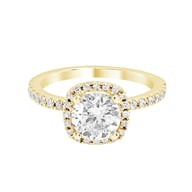 14K Yellow Gold Halo 1.50ct Engagement Ring