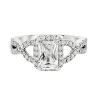 14K White Gold Side Stones 1.00ct Engagement Ring