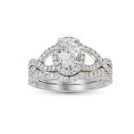 14K White Gold Halo 0.75ct Engagement Ring