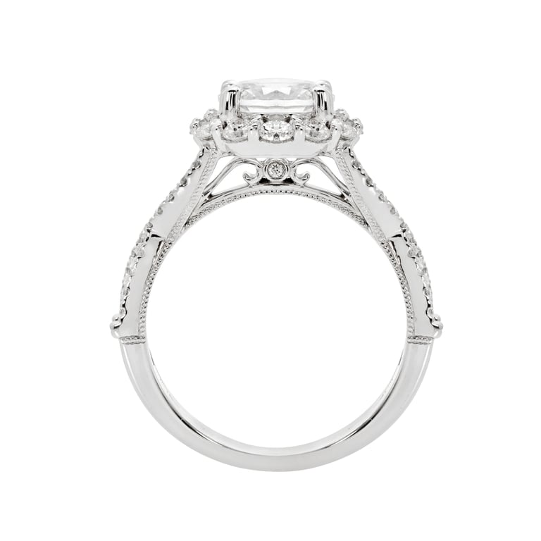 Adeline Round Infinity Halo White Gold Engagement Ring Design