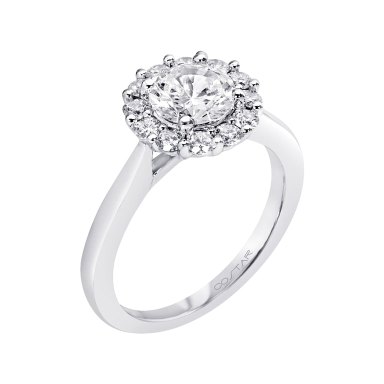 Anna Round Halo White Gold Engagement Ring Design