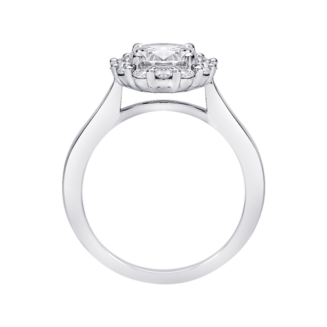 14K White Gold Halo 1.00ct Engagement Ring