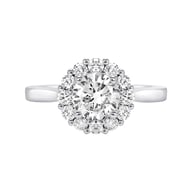 14K White Gold Halo 1.00ct Engagement Ring