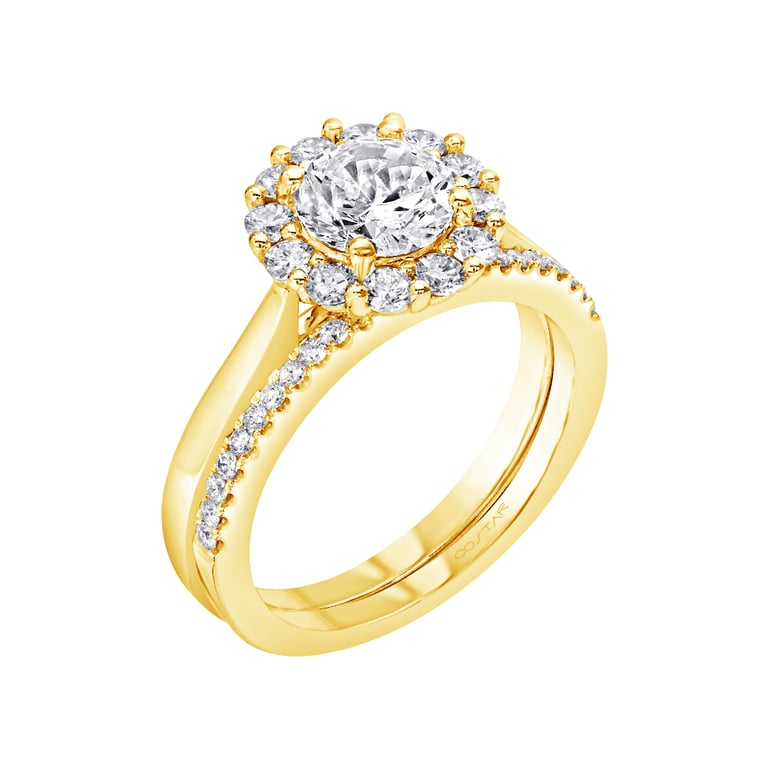 Anna Round Halo Yellow Gold Engagement Ring Design