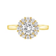 14K Yellow Gold Halo 1.00ct Engagement Ring