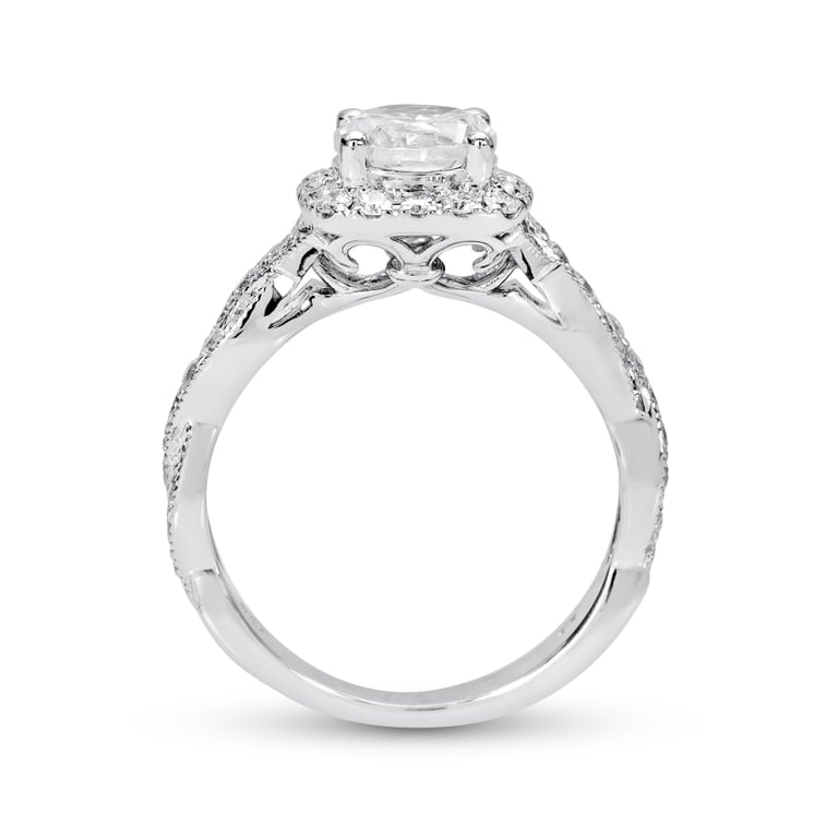 Ada Round Infinity Halo White Gold Engagement Ring Design
