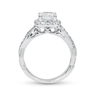 14K White Gold Halo 1.00ct Engagement Ring