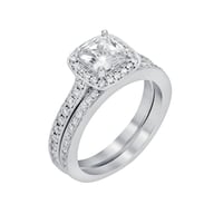 14K White Gold Halo 1.00ct Engagement Ring