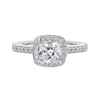 14K White Gold Halo 1.00ct Engagement Ring