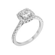 14K White Gold Halo 0.75ct Engagement Ring