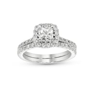 14K White Gold Halo 0.75ct Engagement Ring