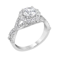 14K White Gold Halo 0.75ct Engagement Ring