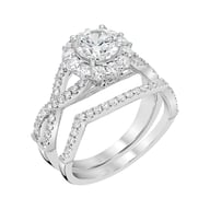 14K White Gold Halo 0.75ct Engagement Ring