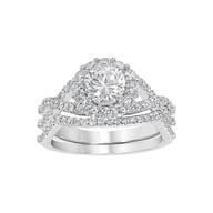 14K White Gold Halo 0.75ct Engagement Ring