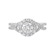 14K White Gold Halo 0.75ct Engagement Ring