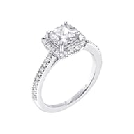 14K White Gold Halo 1.25ct Engagement Ring