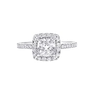 14K White Gold Halo 1.25ct Engagement Ring