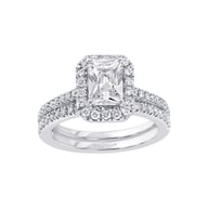 14K White Gold Halo 1.00ct Engagement Ring