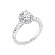 14K White Gold Halo 0.75ct Engagement Ring