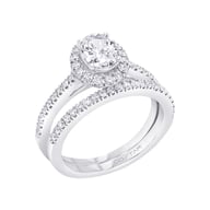 14K White Gold Halo 0.75ct Engagement Ring