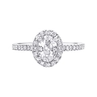 14K White Gold Halo 0.75ct Engagement Ring