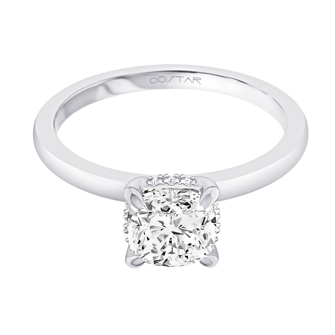 14K White Gold Under Halo 1.25ct Engagement Ring